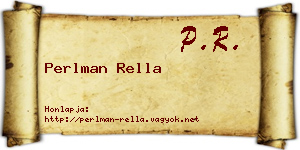 Perlman Rella névjegykártya